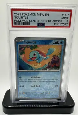 Pokemon Squirtle Center 151 Pre-Order Promo 007/165 PSA 9 Stamped English Card - Image 2