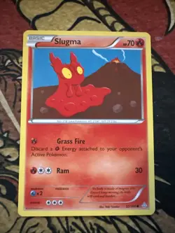 Pokemon Primal Clash Slugma Misprint Error Missing Black Ink Card - Image 1