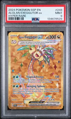 2024 POKEMON SSP EN-SURGING SPARKS HYPER RARE #248 ALOLAN EXEGGUTOR EX PSA 9 - Image 1