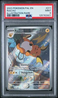 2023 POKEMON PAL EN-PALDEA EVOLVED ILLUSTRATION RARE #211 RAICHU PSA 9 - Image 1