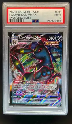 2021 Pokemon SWSH Evolving Skies Umbreon VMAX #095/203 PSA 9 - Image 1