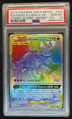 2019 Pokemon Solgaleo Lunala Tag Team Secret Rare Full Art #254/236 PSA 10 - Image 1