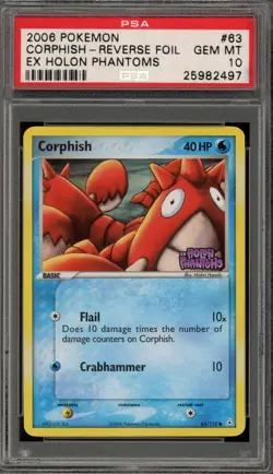 Pokemon Corphish EX Holon Phantoms Reverse Holo #63 PSA 10 Gem Mint - Image 1