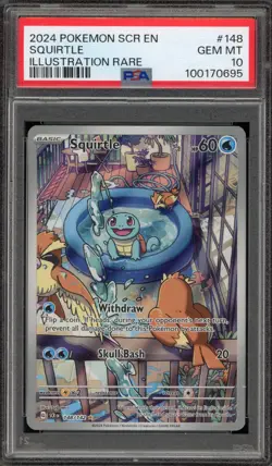 Pokemon Squirtle Stellar Crown Illustration Rare #148 PSA 10 Gem Mint - Image 1