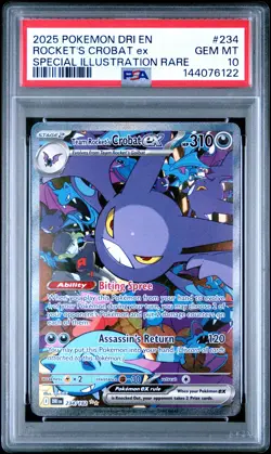 2025 POKEMON DRI SPECIAL ILLUSTRATION RARE #234 TEAM ROCKET'S CROBAT EX PSA 10 - Image 1