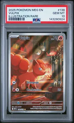 2025 POKEMON MEG EN-MEGA EVOLUTION ILLUSTRATION RARE #138 VULPIX PSA 10 - Image 1