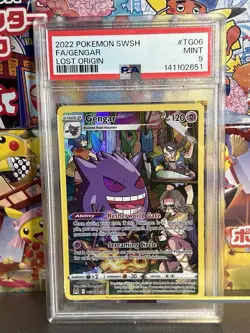 Pokemon Gengar TG06/TG30 Lost Origin Full Art Holo PSA 9 2022 - Image 1