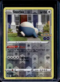 2022 Pokemon SWSH Pokemon GO Snorlax Reverse Holo #055/078 - Image 1