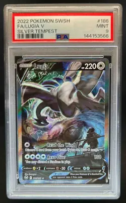 2022 Pokemon SWSH Silver Tempest Lugia V #186/195 PSA 9 - Image 1