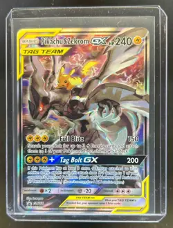 2019 Pokemon SM Black Star Promos Pikachu & Zekrom Tag Team #SM168 - Image 1