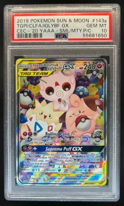 2019 Pokemon Cosmic Eclipse Togepi Cleffa Igglybuff Alt Art #143a /236 PSA 10 - Image 1
