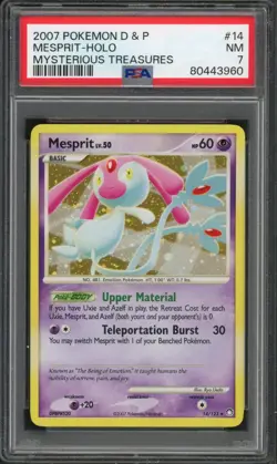 Pokemon PSA 7 NM Mysterious Treasures Holo Mesprit 14/123 - Image 1