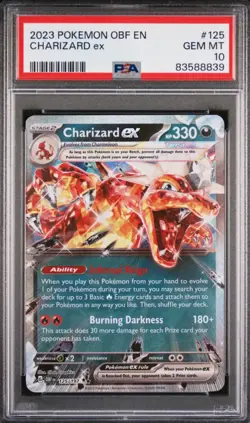 Charizard Ex 125/197 Pokemon Obsidian Flames GEM-MT PSA 10 - Image 1