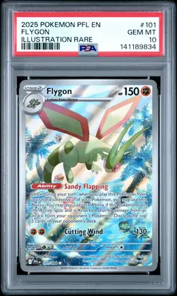 2025 POKEMON PFL EN-PHANTASMAL FLAMES ILLUSTRATION RARE #101 FLYGON PSA 10 - Image 1