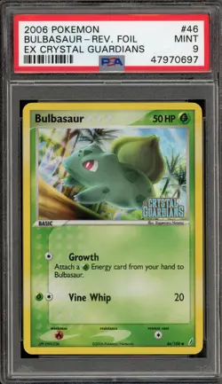 Pokemon Bulbasaur EX Crystal Guardians Reverse Holo #46 PSA 9 Mint - Image 1
