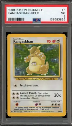 Pokemon Kangaskhan Jungle Unlimited Holo Rare #5 PSA 3 - Image 1