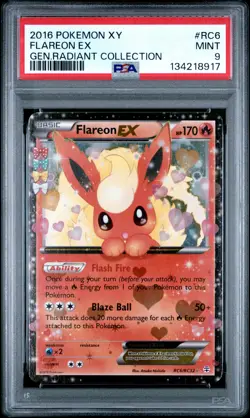 2016 POKEMON XY GENERATIONS RADIANT COLL #RC6 FLAREON EX PSA 9 - Image 1