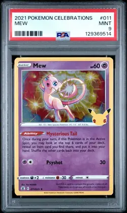 2021 POKEMON CELEBRATIONS #011 MEW PSA 9 - Image 1