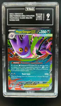 2025 Pokemon Phantasmal Flames Mega Gengar ex Double Rare #056/094 TAG 9 - Image 1