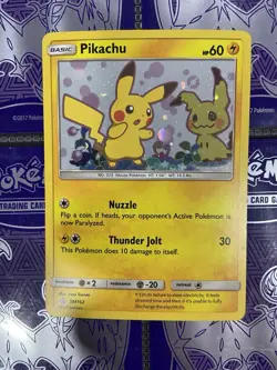 Pokemon Pikachu TCG SM162 Holo Black Star Promo Card Near Mint Condition - Image 1