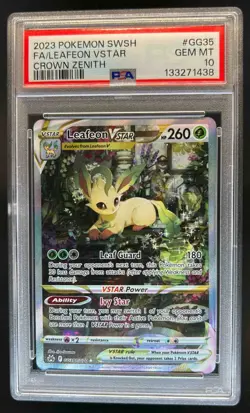 2023 Pokemon SWSH Leafeon VST Galarian Gallery Full Art #GG35/GG70 PSA 10 - Image 1
