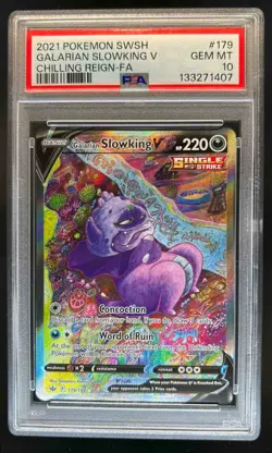 2021 Pokemon Chilling Reign Galarian Slowking V Alternate Art #179/198 PSA 10 - Image 1
