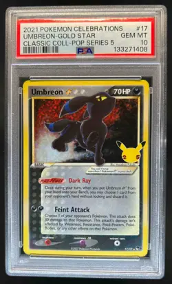 2021 Pokemon SWSH Celebrations Umbreon Classic Collection #17/17 PSA 10 - Image 1