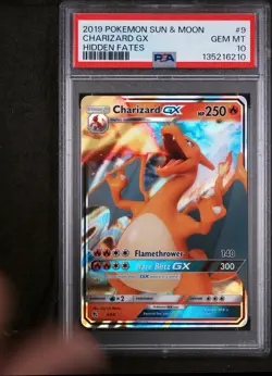 2019 POKEMON SUN & MOON HIDDEN FATES #9 CHARIZARD GX PSA 10 - Image 1