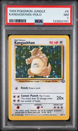 1999 POKEMON JUNGLE #5 KANGASKHAN-HOLO PSA 7 - Image 1