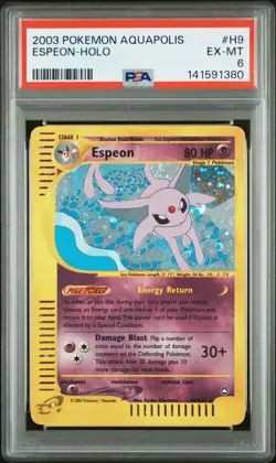 2003 POKEMON AQUAPOLIS #H9 ESPEON-HOLO PSA 6 - Image 1