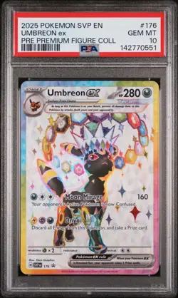 2025 POKEMON PRISMATIC EVOLUTIONS PREMIUM FIGURE COLLECTION UMBREON EX PSA 10 - Image 1
