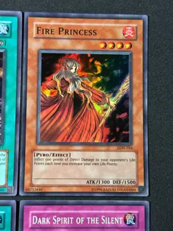 Yugioh 4X LON Holo Original Unlimited Fire Princess Mage Power Mask NM+ - Image 3