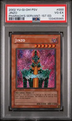 2002 YU-GI-OH! PSV-PHARAOH'S SERVANT 1ST ED #000 JINZO PSA 4 - Image 1