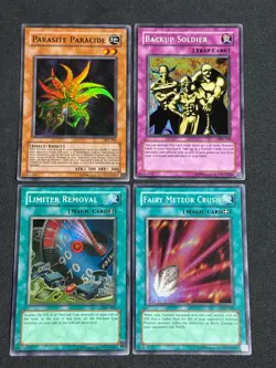 Yugioh PSV 4X Super 2002 Unl Parasite Backup Limiter Meteor Crush NM+ 'MAGIC' - Image 1