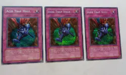 Playset: 3x Acid Trap Hole DDS-005 (Secret Rare, Unlimited, Played / MP) - Image 1