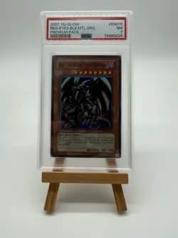 2007 Yugioh Red Eyes Black Metal Dragon Holo #EN015 PSA 7 Premium Pack - Image 5