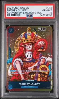 2024 ONE PIECE PROMOS CONVENTION EXCLUSIVE-FOIL #043 MONKEY D. LUFFY PSA 10 - Image 1