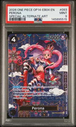 2026 ONE PIECE OP14-EB04-THE AZURE SEA'S SEVEN #093 PERONA PSA 9 - Image 1