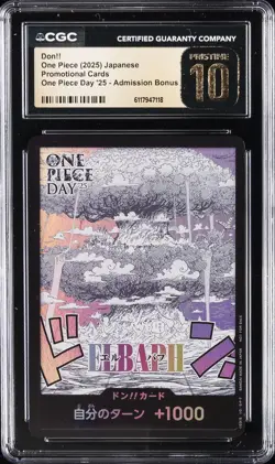 2025 ONE PIECE JPN PROMO ONE PIECE DAY '25 ADMISSION BONUS DON!! CGC 10 PRISTINE - Image 1