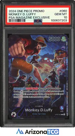 One Piece 2024 Monkey D. Luffy OP05-060 PSA Magazine Promo GEM MINT PSA 10 - Image 1