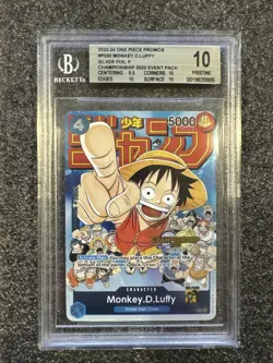 2022-24 One Piece Promos P033 Monkey D. Luffy Silver Foil Championship BGS 10 - Image 1