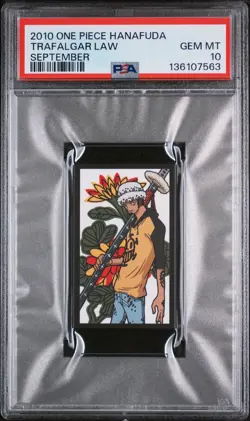 2010 ONE PIECE HANAFUDA SEPTEMBER TRAFALGAR LAW PSA 10 - Image 1
