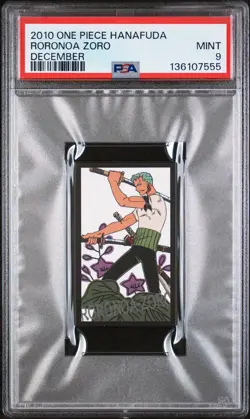 2010 ONE PIECE HANAFUDA DECEMBER RORONOA ZORO PSA 9 - Image 1