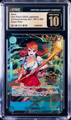 2025 ONE PIECE JPN 3RD ANNIVERSARY SET SUPER RARE #OP11-054 NAMI CGC 10 PRISTINE - Image 1