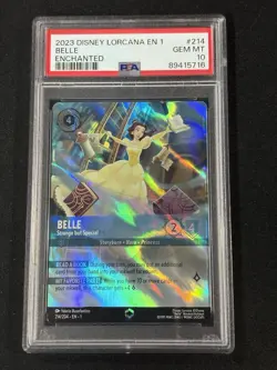💎 Disney Lorcana PSA 10 GEM MINT Belle 214/204 Enchanted First Chapter 💎 - Image 1