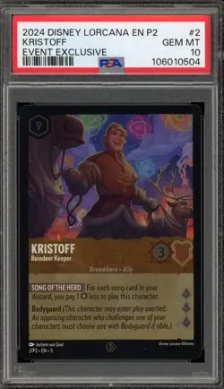 Disney Lorcana Kristoff Reindeer Keeper Event Exclusive Foil Promo 2/P2 PSA 10 - Image 1
