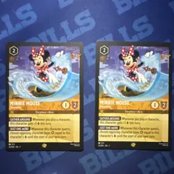 Disney Lorcana Minnie Mouse Storyborn Hero 31/204 EN-7 Lot of 2 Cards - Image 1