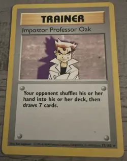 Imposter Professor Oak 073/102 Base Set Regular NM/EXC. NICE CARD. SEE PICS - Image 1