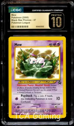 CGC 10 PRISTINE Mew # 47 WOTC Black Star PROMO Pokemon Card 122 - Image 1