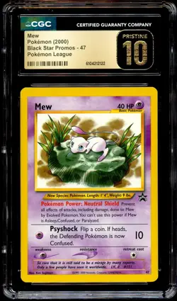 CGC 10 PRISTINE Mew # 47 WOTC Black Star PROMO Pokemon Card 122 - Image 2